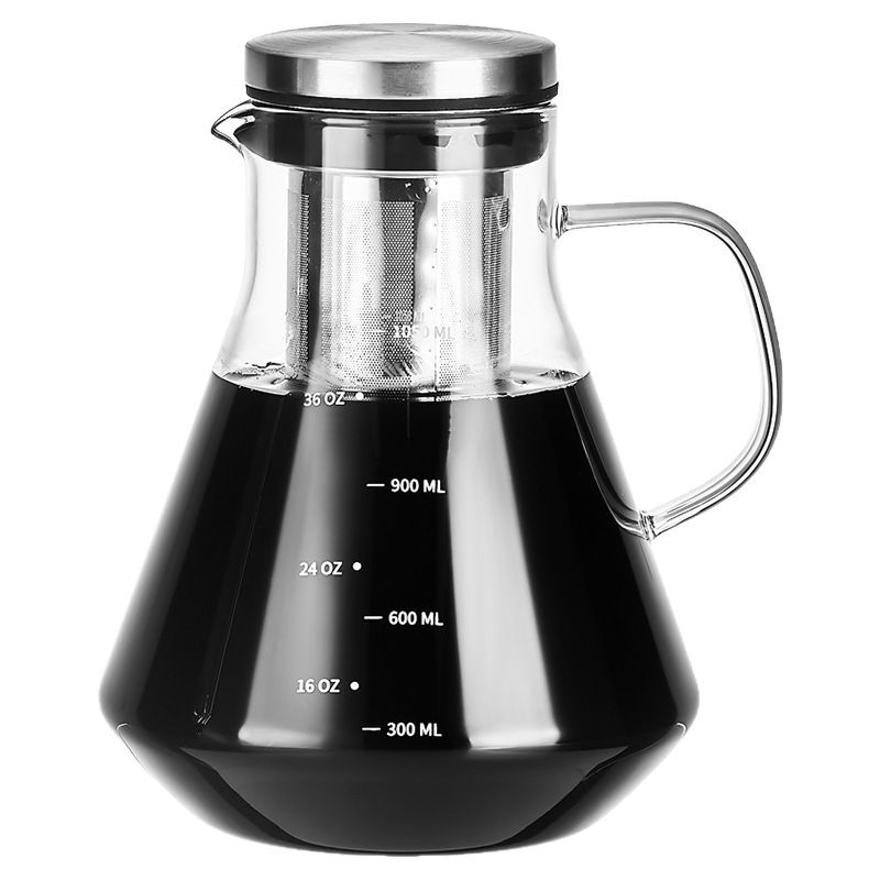 Kaffeekaraffe aus Glas mit Graduierung