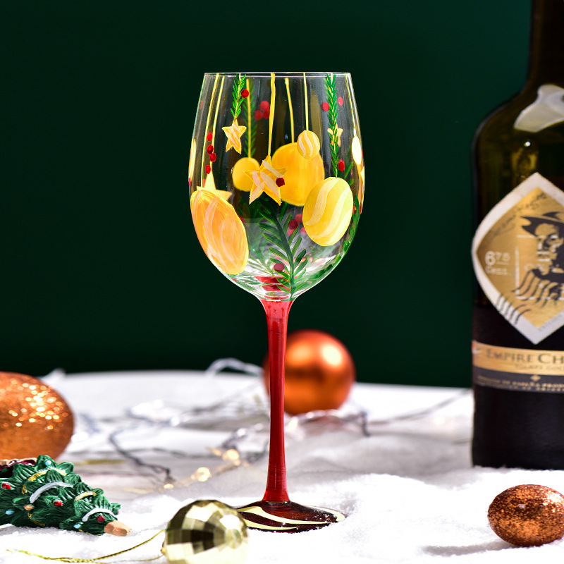 Kreatives Weihnachtsglas Weinglas