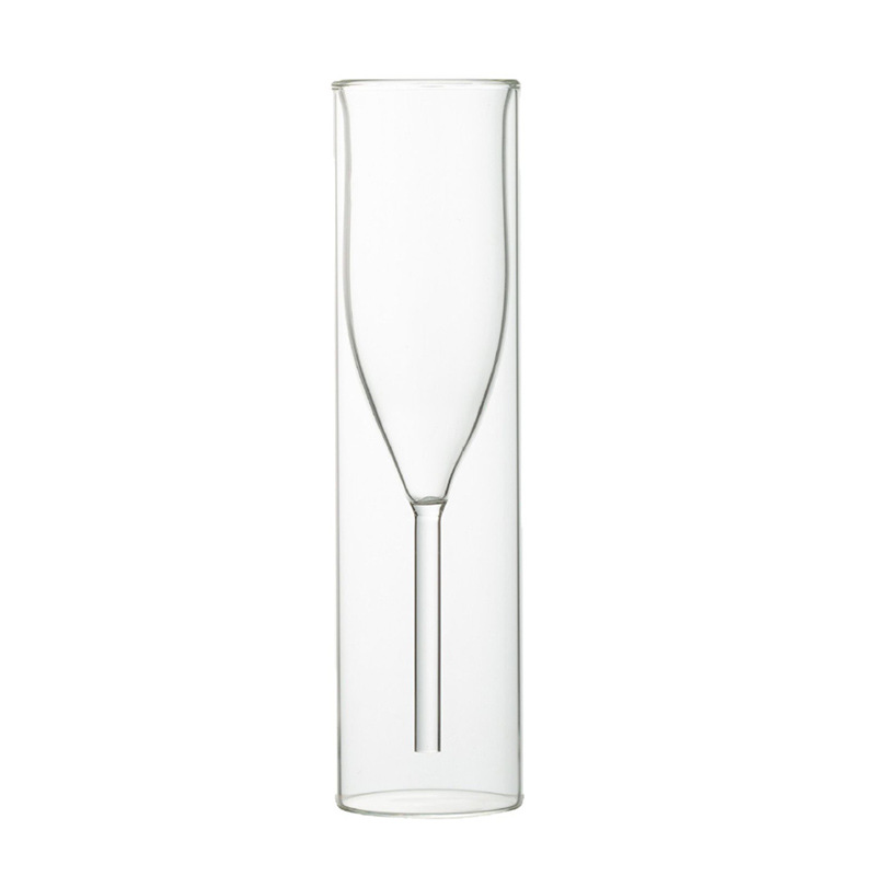Kreatives transparentes doppelwandiges Champagner- und Weinglas