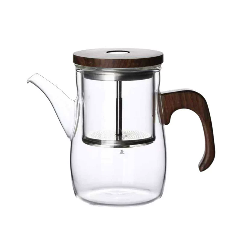 Hitzebeständige Teekanne aus Glas mit Tee-Wasser-Trennung