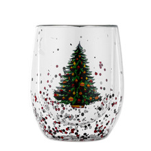 Neues fließendes Paillon Doppel -Schicht -Weihnachtsbaumglas
